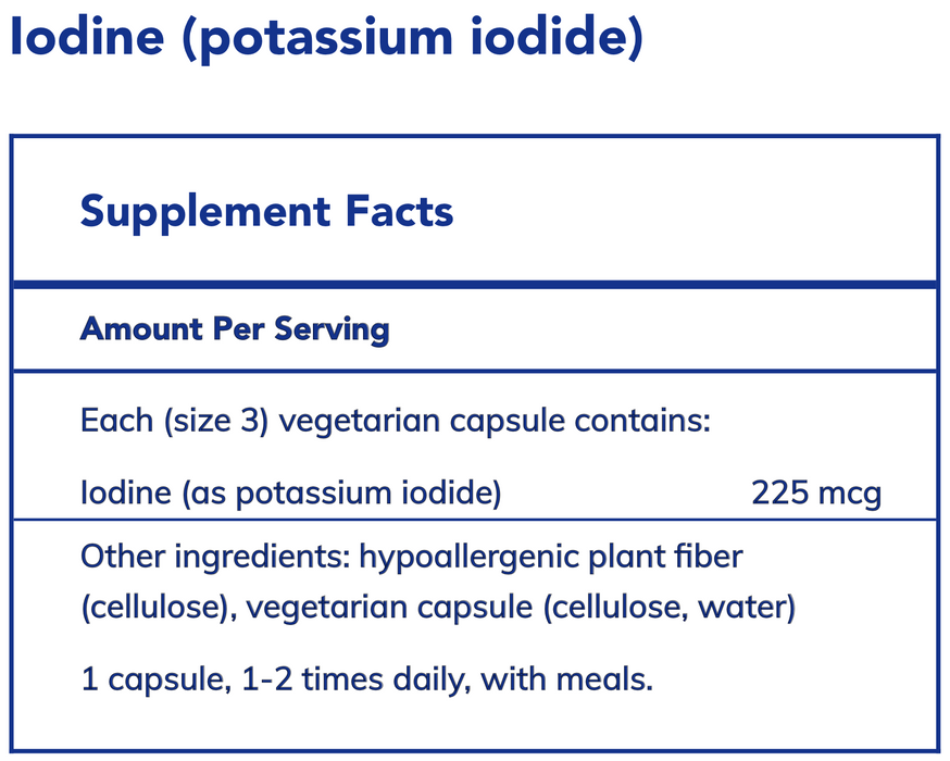 Iodine (potassium iodide) (120 Capsules)-Vitamins & Supplements-Pure Encapsulations-Pine Street Clinic