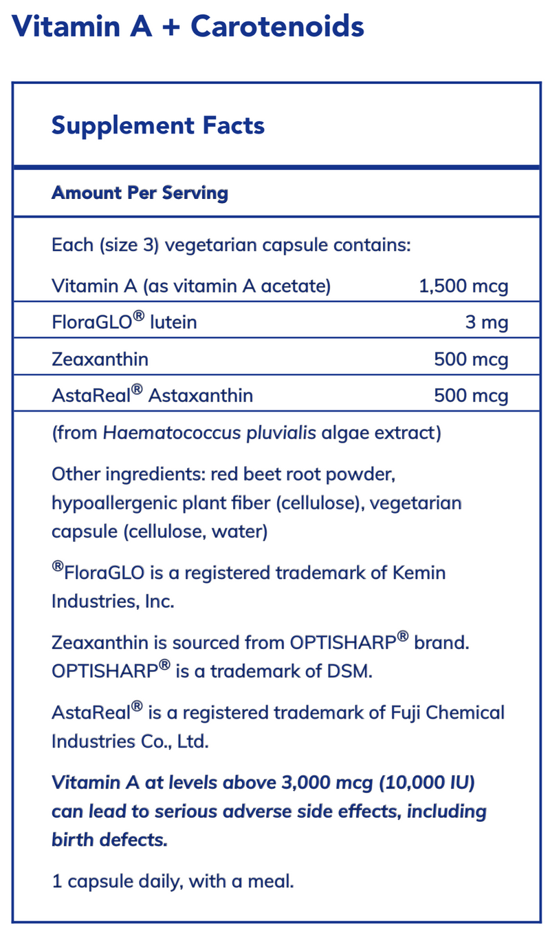 Vitamin A + Carotenoids (90 Capsules)