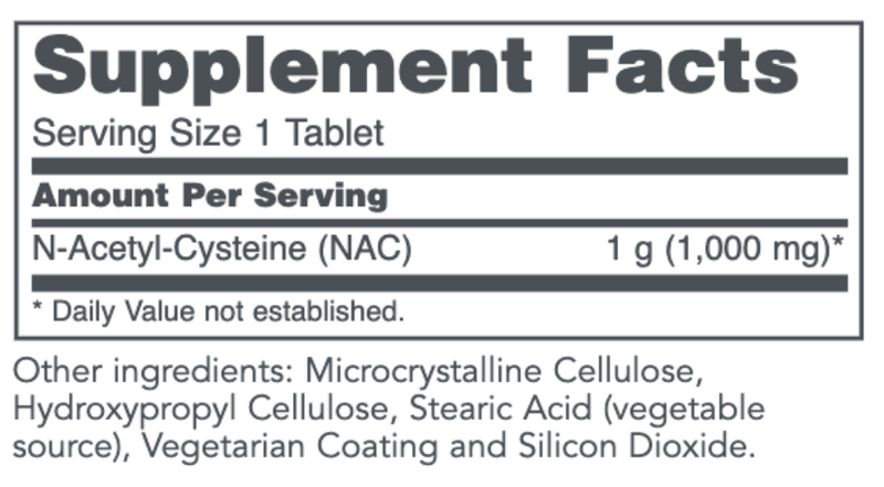 N-Acetyl-Cysteine (NAC) (1000 mg) (120 Tablets)