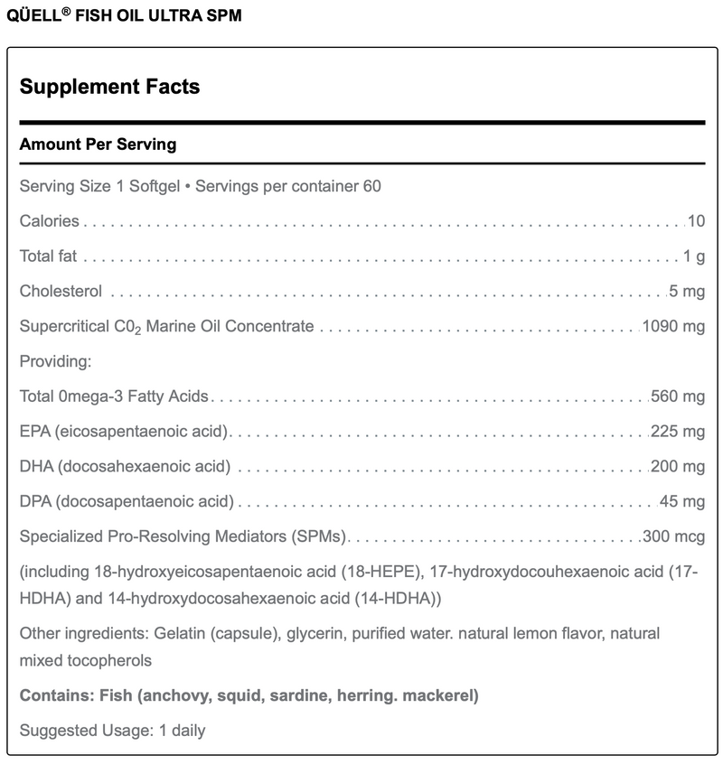 QÜELL Fish Oil Ultra SPM (60 Softgels)