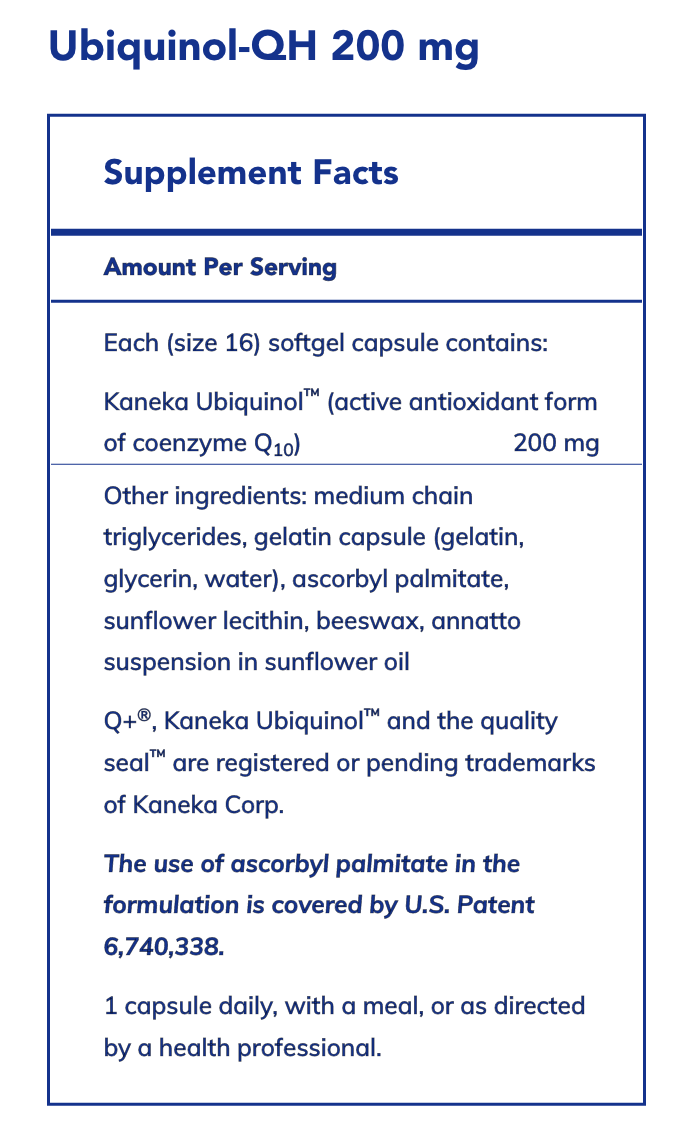 Ubiquinol-QH 200 mg (60 Softgels)