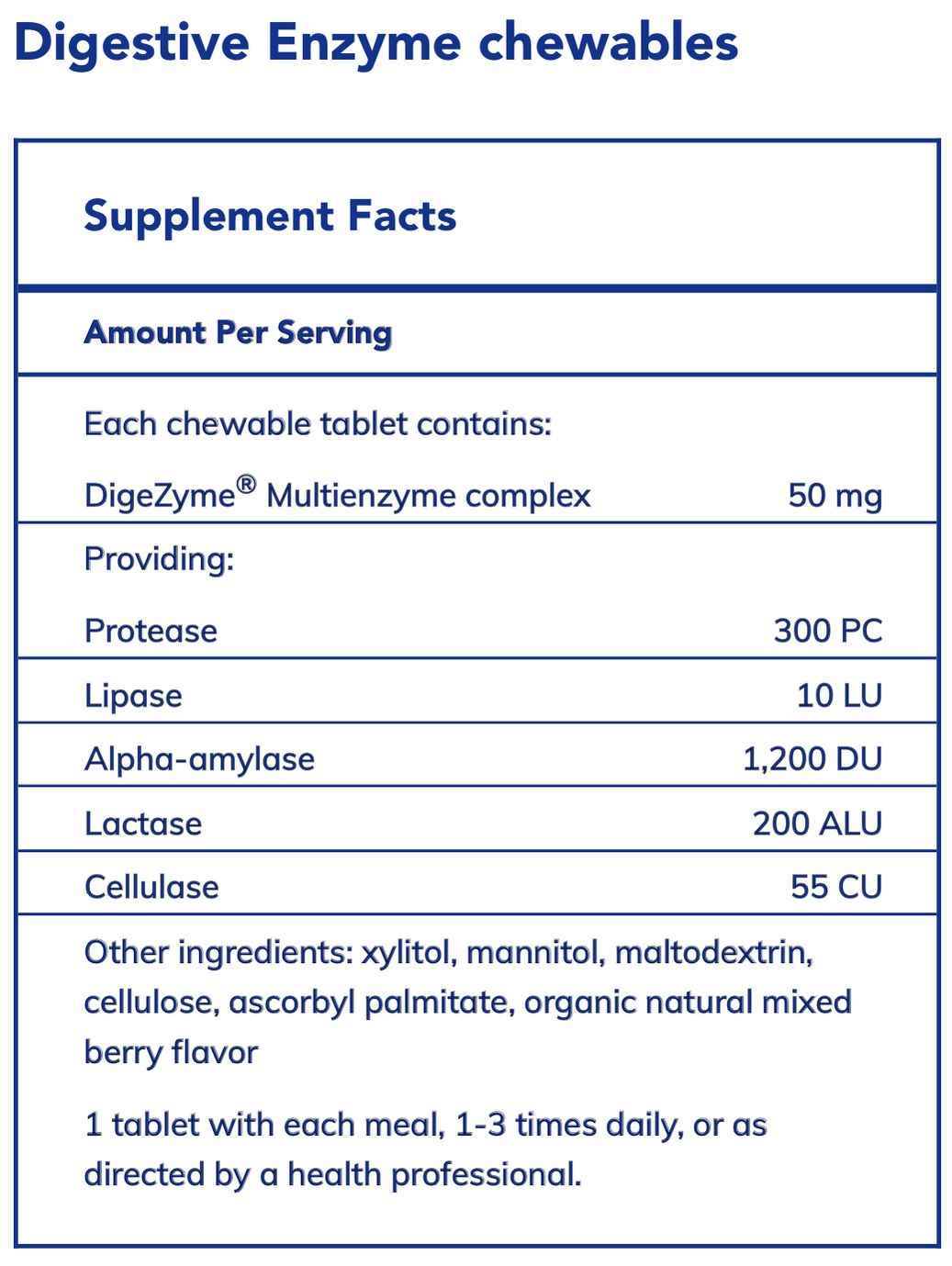 Pure Encapsulations - Digestive Enzyme Chewables - 100 Chewable Tablets ...