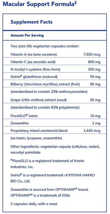 Macular Support Formula-Vitamins & Supplements-Pure Encapsulations-60 Capsules-Pine Street Clinic