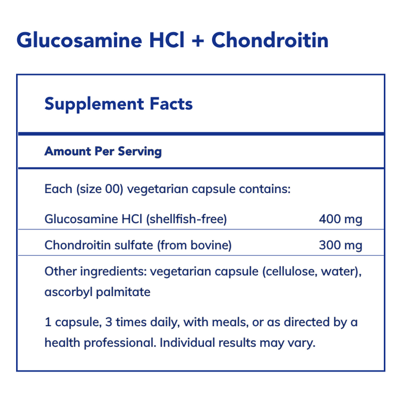 Pure Encapsulations Glucosamine HCl Chondroitin 120 Capsules — Pine