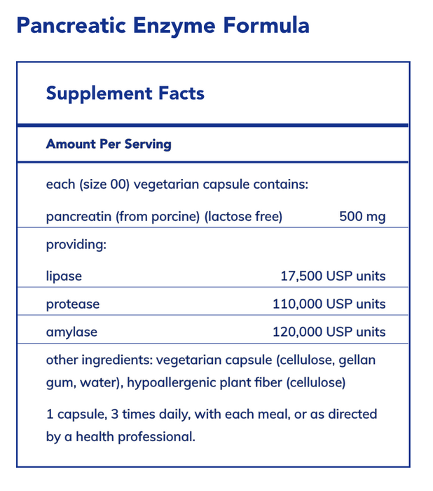 Pancreatic Enzyme Formula-Vitamins & Supplements-Pure Encapsulations-60 Capsules-Pine Street Clinic