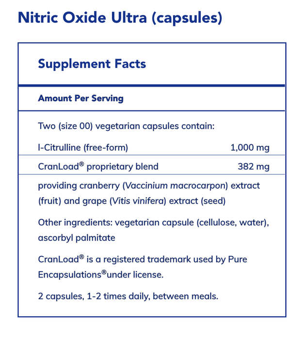 Nitric Oxide Ultra (120 Capsules)-Vitamins & Supplements-Pure Encapsulations-Pine Street Clinic