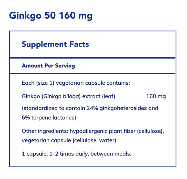 Ginkgo 50 (160 mg) (120 Capsules)