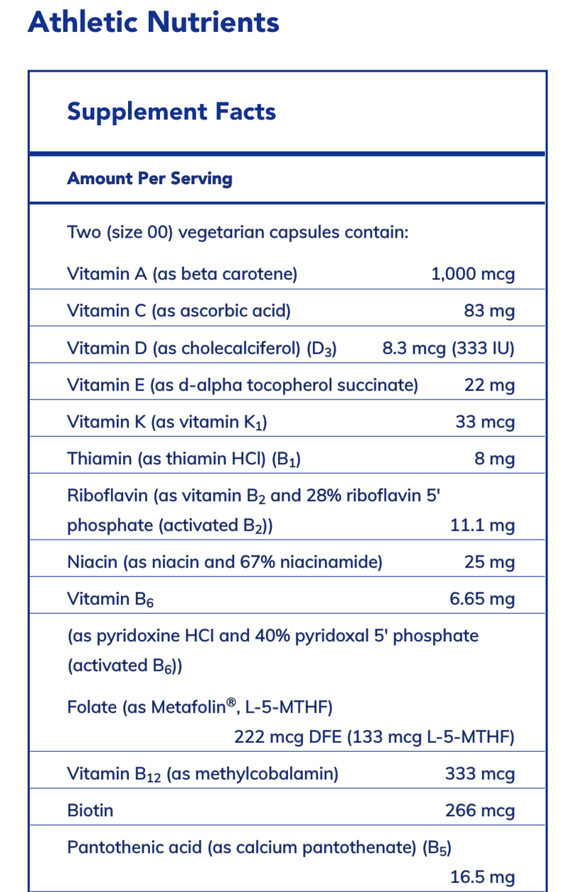 Athletic Nutrients (180 Capsules)