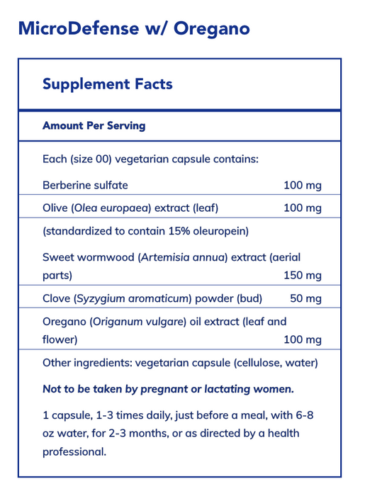 MicroDefense with Oregano-Vitamins & Supplements-Pure Encapsulations-90 Capsules-Pine Street Clinic