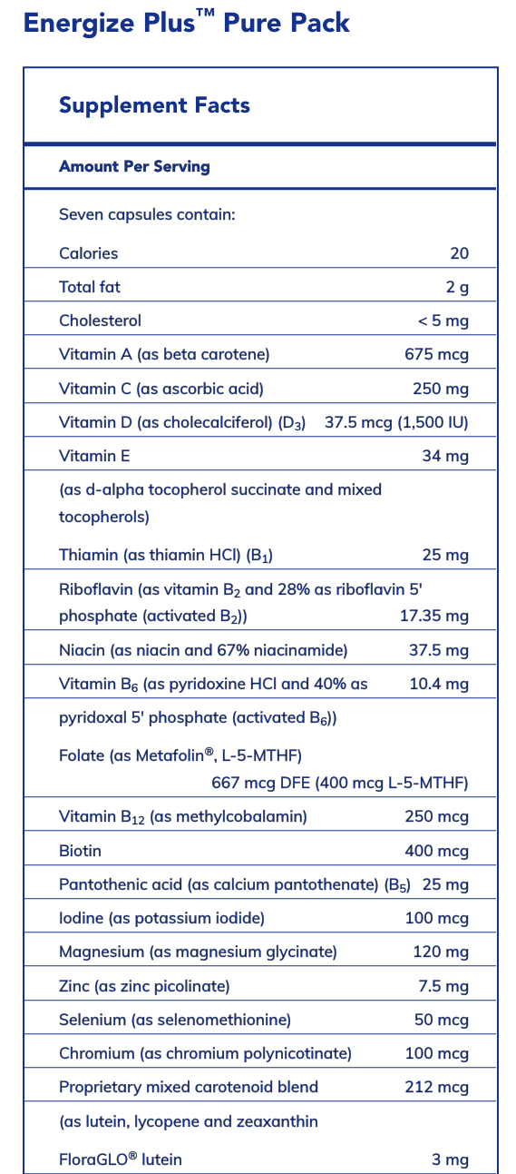 Energize Plus Pure Pack (30 packets)