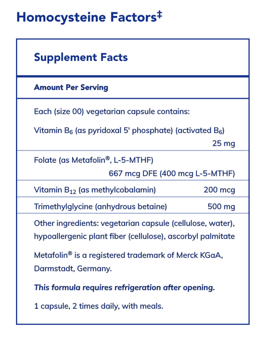 Homocysteine Factors-Vitamins & Supplements-Pure Encapsulations-60 Capsules-Pine Street Clinic