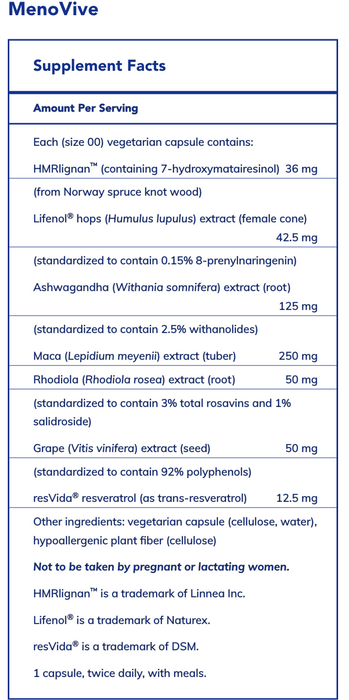 MenoVive (60 Capsules)-Vitamins & Supplements-Pure Encapsulations-Pine Street Clinic