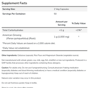 American Ginseng (500 mg) (100 Capsules)