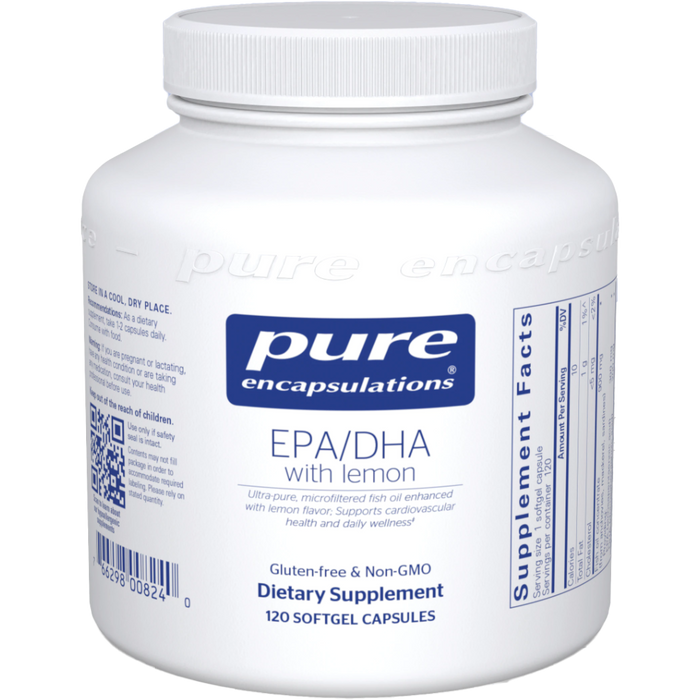 EPA/DHA with lemon (120 Softgels)-Vitamins & Supplements-Pure Encapsulations-Pine Street Clinic