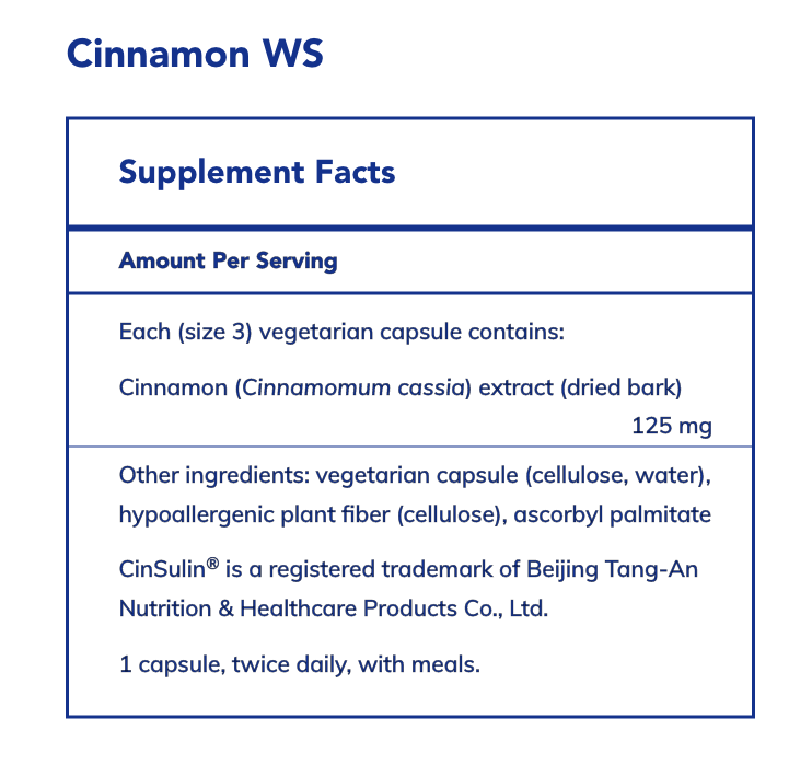 Cinnamon WS (120 Capsules)-Vitamins & Supplements-Pure Encapsulations-Pine Street Clinic