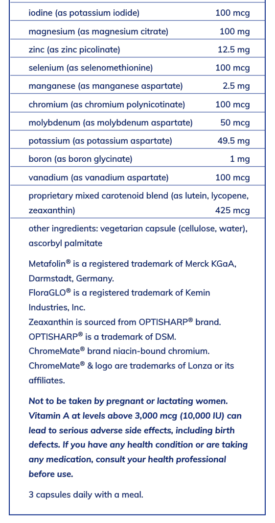 Nutrient 950 A Without Copper & Iron (180 Capsules)