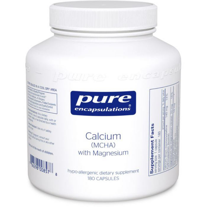 Calcium (MCHA) with Magnesium (180 Capsules)-Pure Encapsulations-Pine Street Clinic