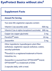 EyeProtect Basics (Without Zinc) (60 Capsules)