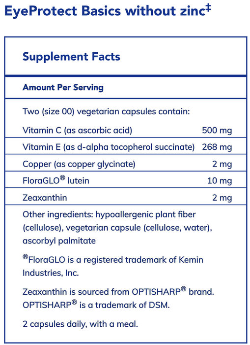 EyeProtect Basics (Without Zinc) (60 Capsules)-Vitamins & Supplements-Pure Encapsulations-Pine Street Clinic