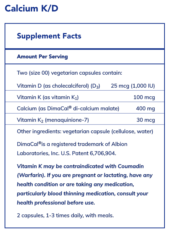 Calcium K/D (180 Capsules)