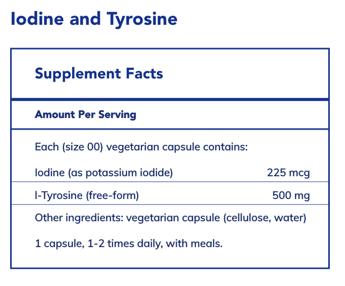 Iodine and Tyrosine (120 Capsules)