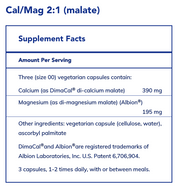 Calcium Magnesium (malate) 2:1 (180 Capsules)