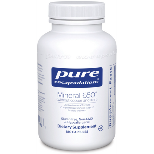 Mineral 650 (Without Copper and Iron) (180 Capsules)-Vitamins & Supplements-Pure Encapsulations-Pine Street Clinic