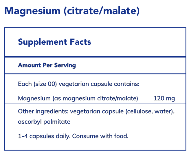 Magnesium (citrate/malate)-Vitamins & Supplements-Pure Encapsulations-90 Capsules-Pine Street Clinic