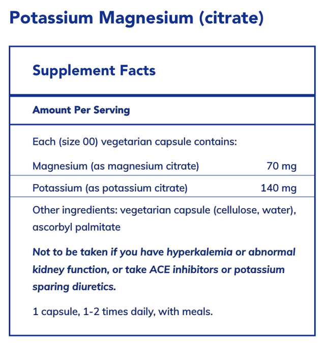 Potassium Magnesium (citrate) (180 Capsules)