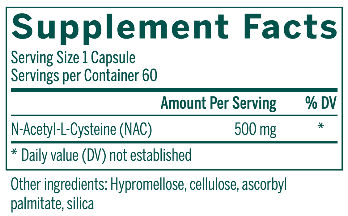 Amino NAC (500 mg) (60 Capsules)-Genestra-Pine Street Clinic
