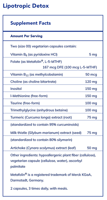 Lipotropic Detox (120 Capsules)-Vitamins & Supplements-Pure Encapsulations-Pine Street Clinic
