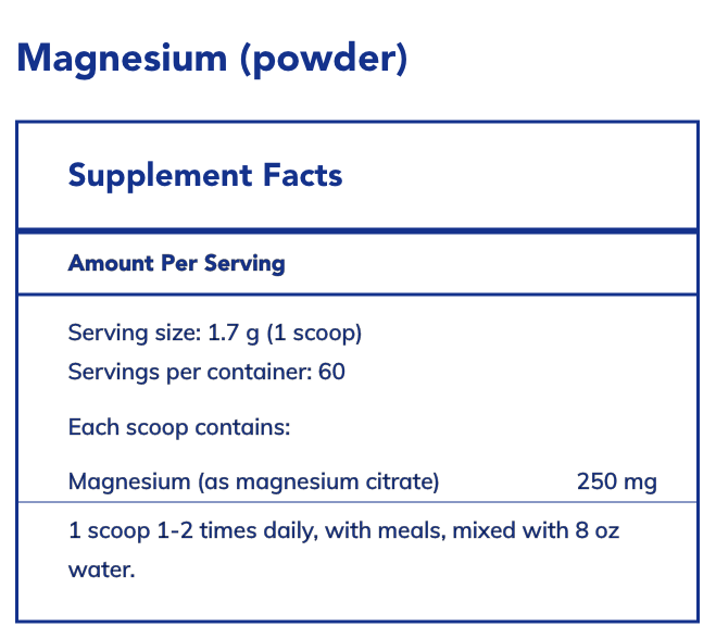 Magnesium (powder) (107 Grams)-Vitamins & Supplements-Pure Encapsulations-Pine Street Clinic
