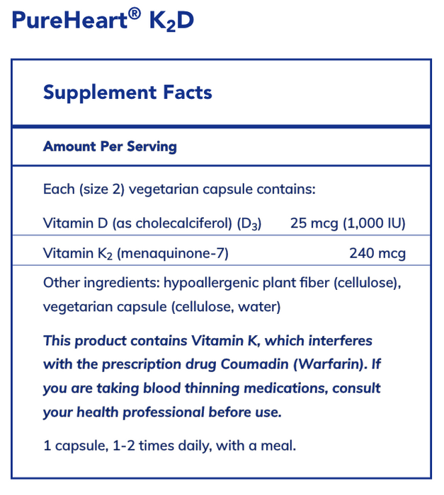 PureHeart K2D (60 Capsules)-Vitamins & Supplements-Pure Encapsulations-Pine Street Clinic