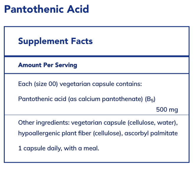 Pantothenic Acid (120 Capsules)