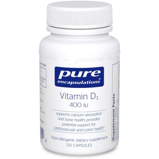 Vitamin D3 (10 mcg) (400 IU) (120 Capsules)-Vitamins & Supplements-Pure Encapsulations-Pine Street Clinic