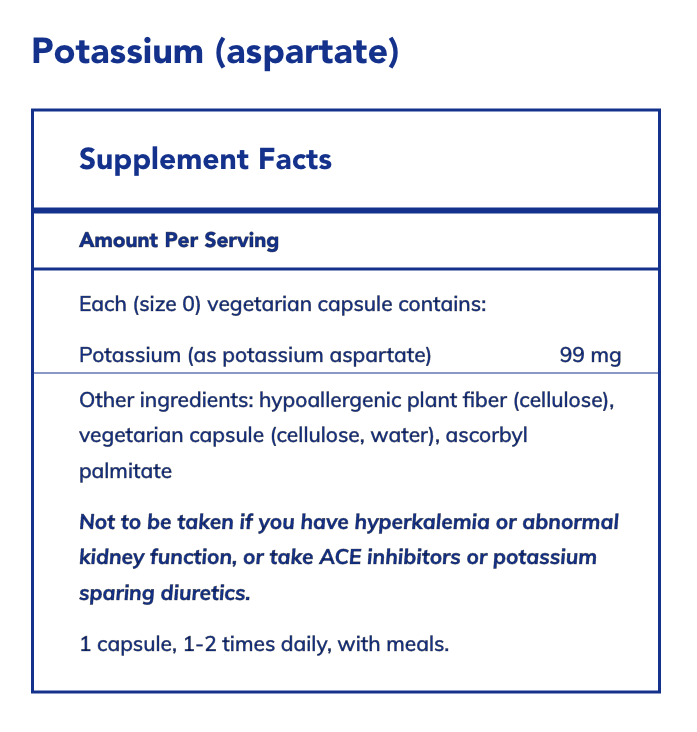 Potassium (aspartate) (90 Capsules)