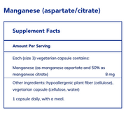 Manganese (aspartate/citrate) (60 Capsules)