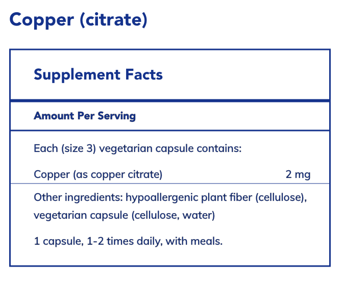Copper (citrate) (60 Capsules)