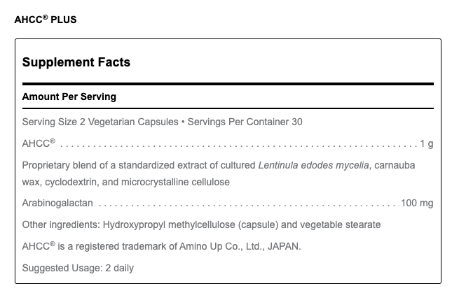 AHCC Plus (60 Capsules)