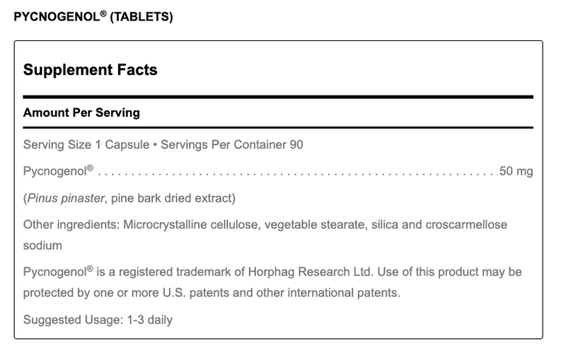 Pycnogenol (90 Tablets)
