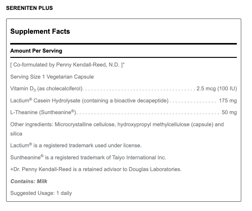 Sereniten Plus-Vitamins & Supplements-Douglas Laboratories-30 Capsules-Pine Street Clinic