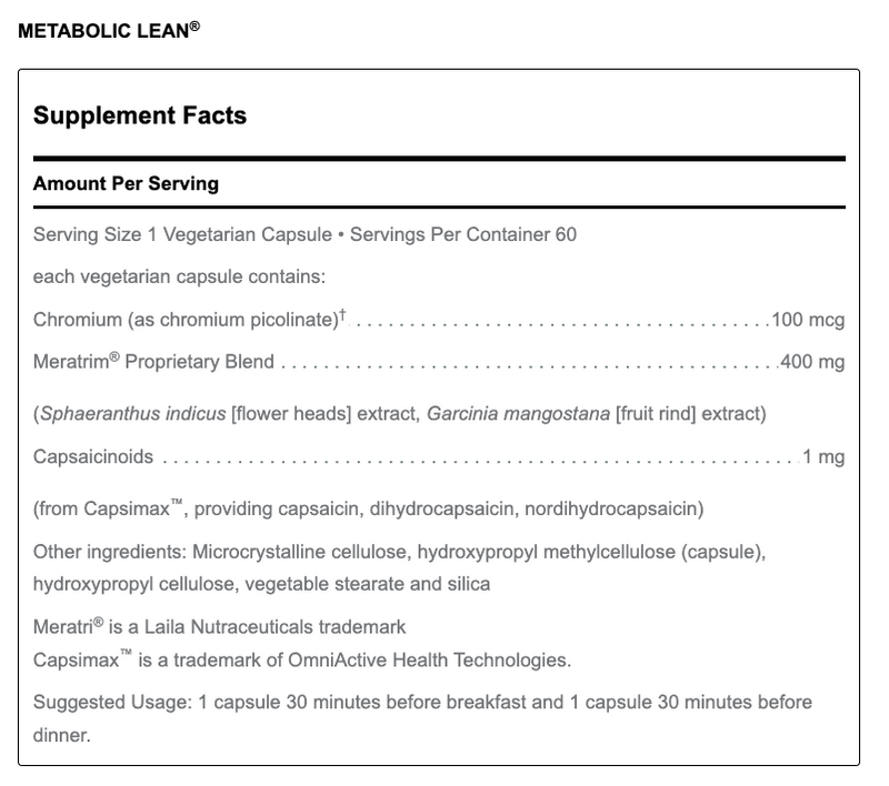 Metabolic Lean (60 Capsules)
