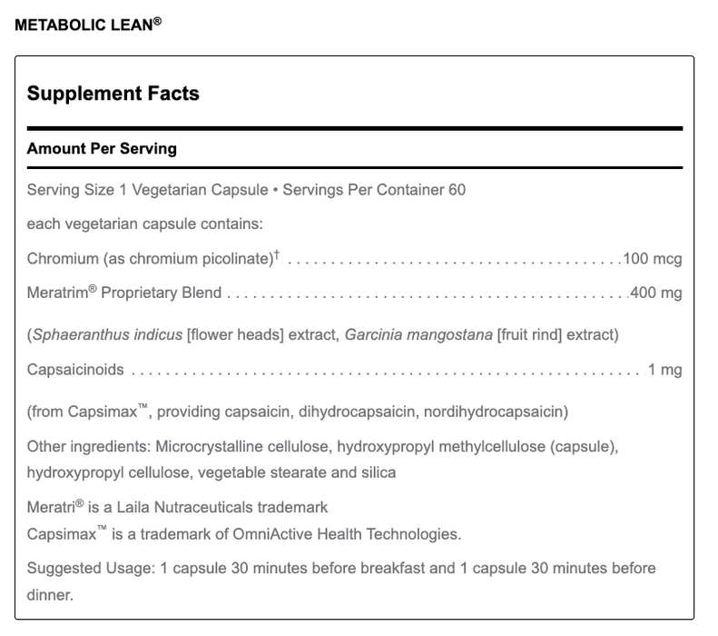 Metabolic Lean (60 Capsules)-Vitamins & Supplements-Douglas Laboratories-Pine Street Clinic