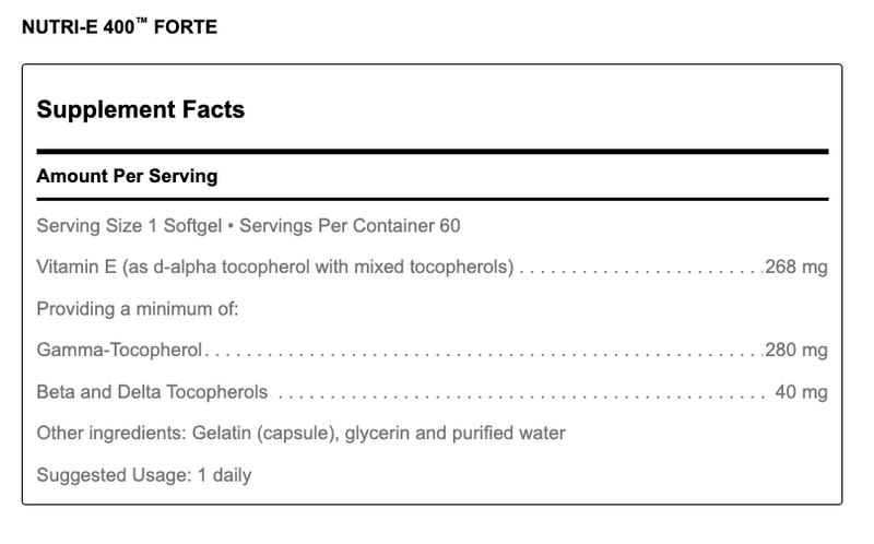 Nutri-E 400 Forte (60 Softgels)