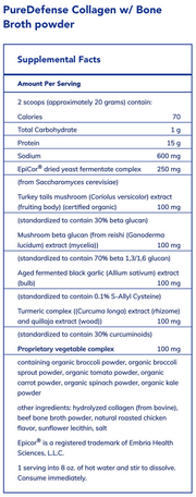PureDefense Collagen w/ Bone Broth Powder (400 Grams)