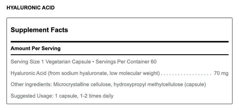 Hyaluronic Acid (60 Capsules)