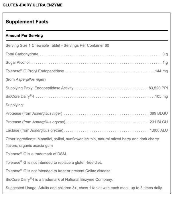 Gluten-Dairy Ultra Enzyme (60 Tablets)-Vitamins & Supplements-Douglas Laboratories-Pine Street Clinic
