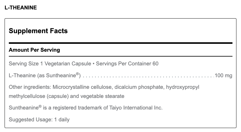 L-Theanine (60 Capsules)