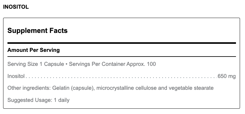 Inositol (100 Capsules)