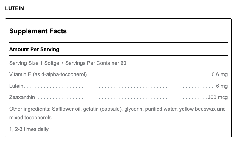 Lutein (90 Softgels)